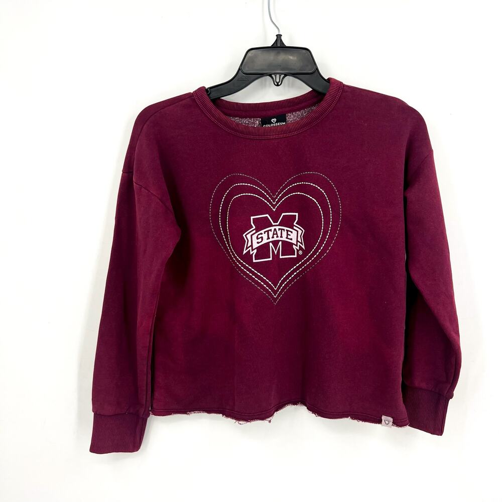 COLOSSEUM Youth A&M Aggies Cropped Sweatshirt XL Red Maroon Fleece Crewneck NWT